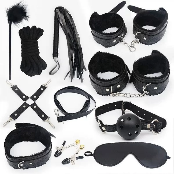KIT BONDAGE SADO 11 ITENS GENERAL IMPORT