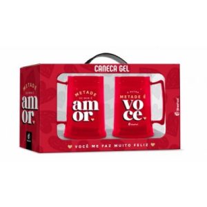 CANECA GEL 300ML C/ 2UN - METADE DE MIM É VOCÊ