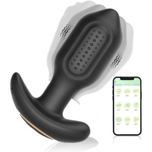 Plug Anal Vibratório Com Aplicativo Em Silicone Com Rotação 360°