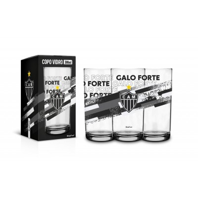 copo vidro 300ml times - Atlético