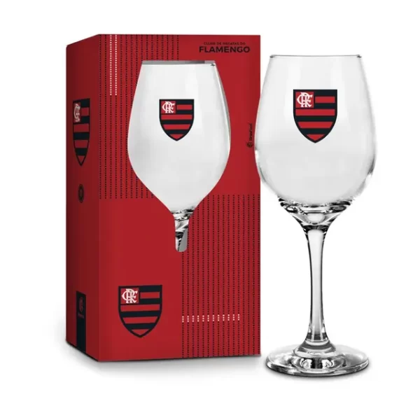 taça vinho times 385ml - flamengo