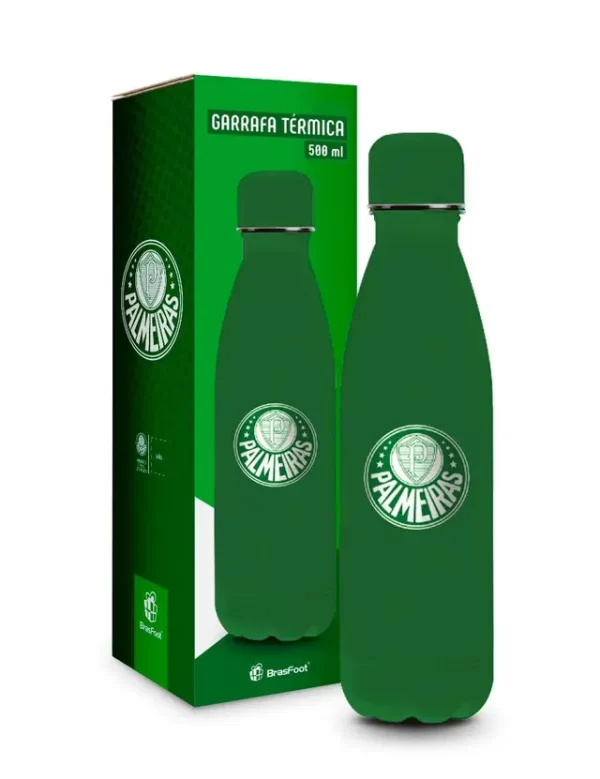 garrafa térmica metal neo 500ml emborrachado times - palmeiras