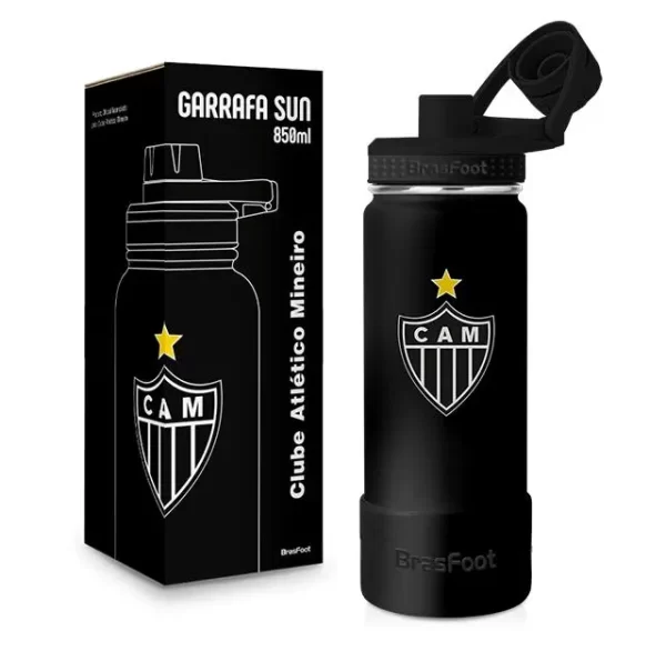 garrafa térmica sun c/ base silicone premium 850ml times - atlético