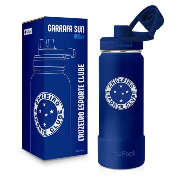 garrafa térmica sun c/ base silicone premium 850ml times - cruzeiro