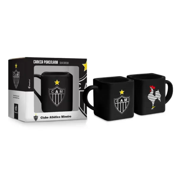 caneca quadrada times 220ml - atlético