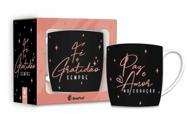 caneca porcelana urban 300ml fe1 - fé e gratidão
