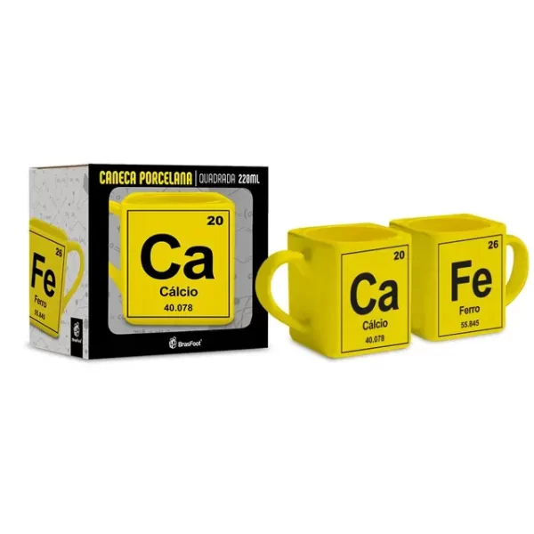 caneca quadrada 220ml - tabela periótica