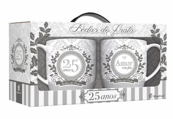 caneca urban c/2un 300ml - bodas de prata