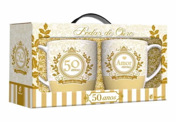 caneca urban c/2un 300ml - bodas de ouro