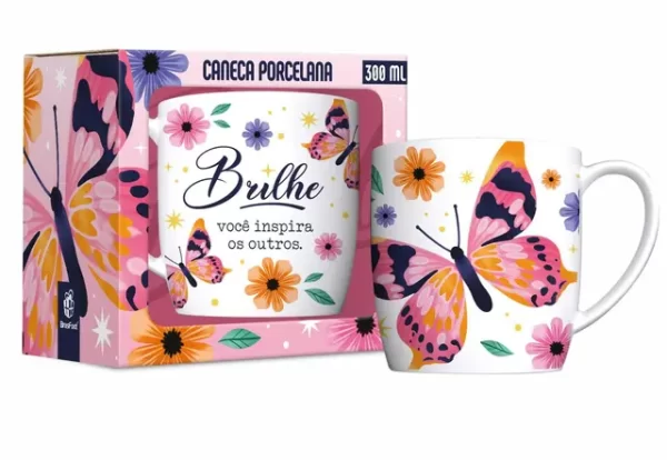 caneca porcelana urban 300ml - brilhe você inspira