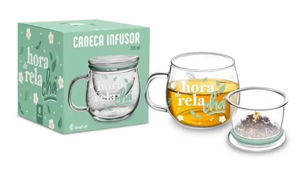 caneca vidro infisor 35ml - hora do relachá