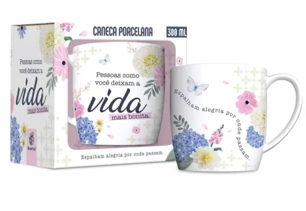 caneca porcelana urban 300ml - pessoas como você deixam a vida mais bonita