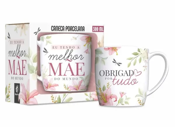 caneca porcelana urban 300ml - melhor mãe do mundo