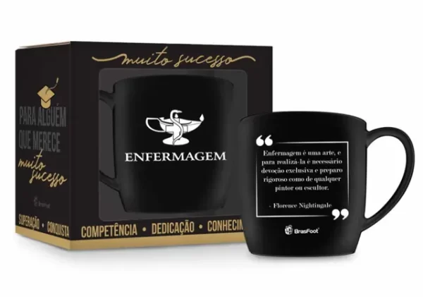 caneca porcelana urban 300ml cursos - emfermagem
