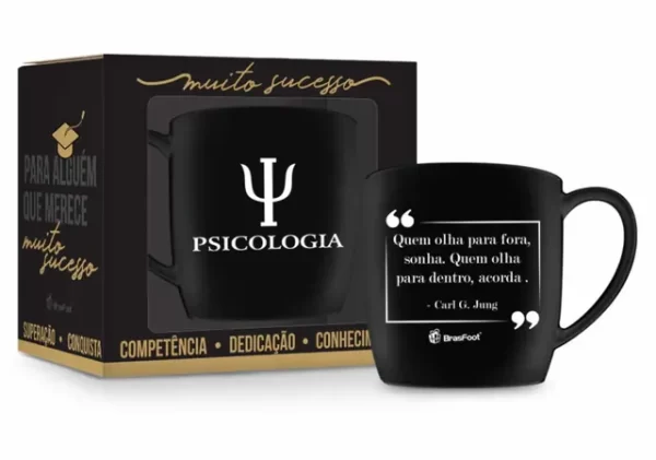 caneca porcelana urban 300ml cursos - psicologia