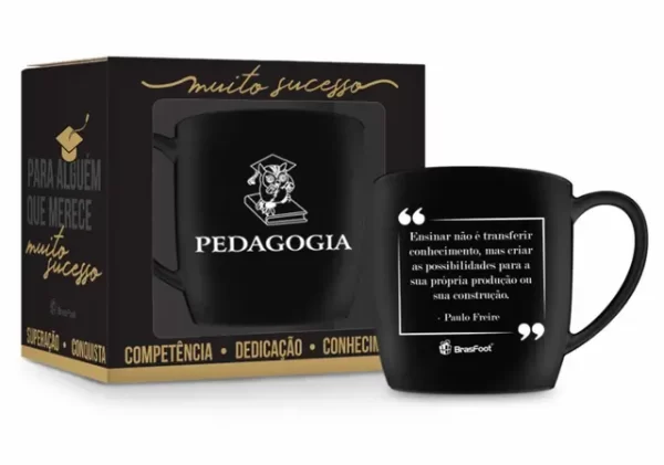 caneca porcelana urban 300ml cursos - pedagogia
